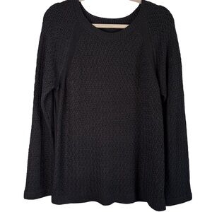 Jones New York Grandma Comfy Style Navy Blue Textured Sweater Rare Size XL